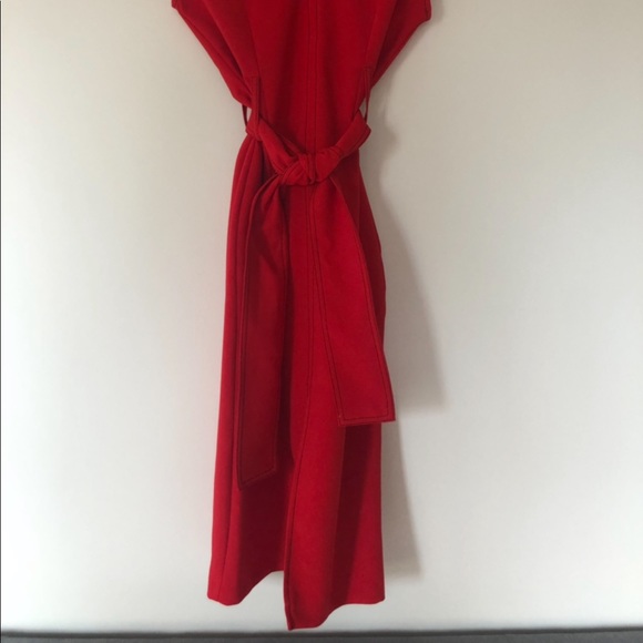 New Zara XS red dress with tie and zipper back - Picture 4 of 5